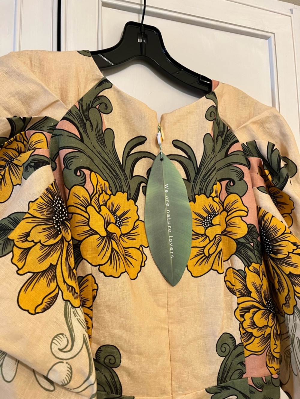 NWT FARM Rio Linen Floral Midi Dress - Picture 5 of 8